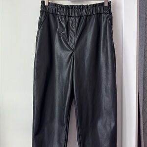 H&M Black Ankle Leather Pants